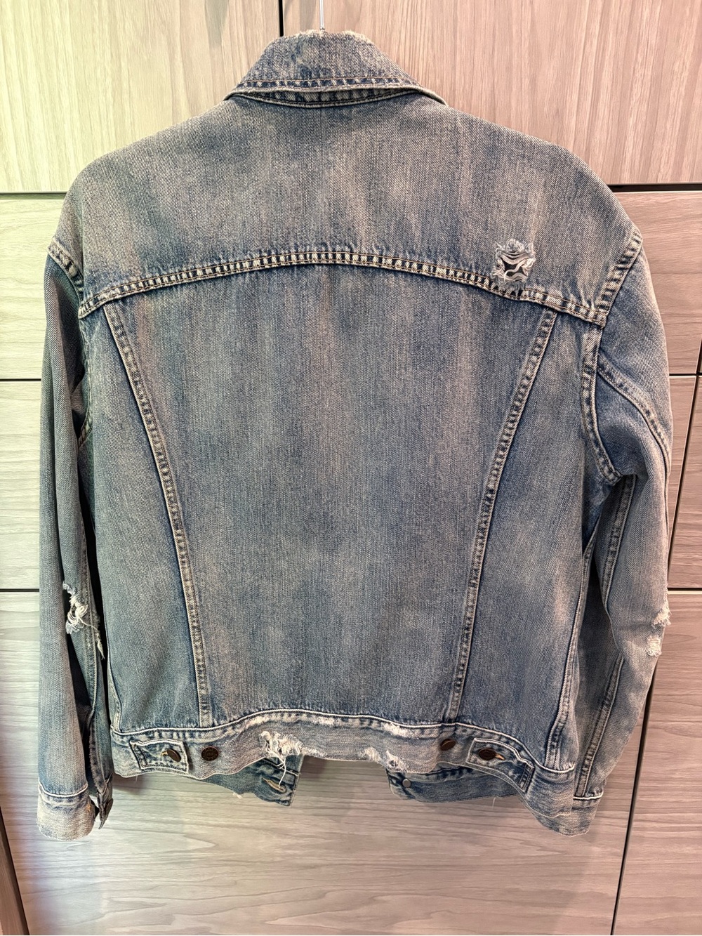 ABLE distressed denim jacket- size L - Picture 4 of 4